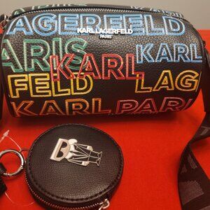 SALE! Karl Lagerfeld Paris Multicolor Logo Crossbody Bag with Earbud Case/ NWOT